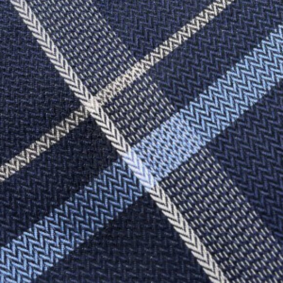 Kenneth Cole Reaction Silk Tie Plaid Blue Gray - Picture 3 of 6